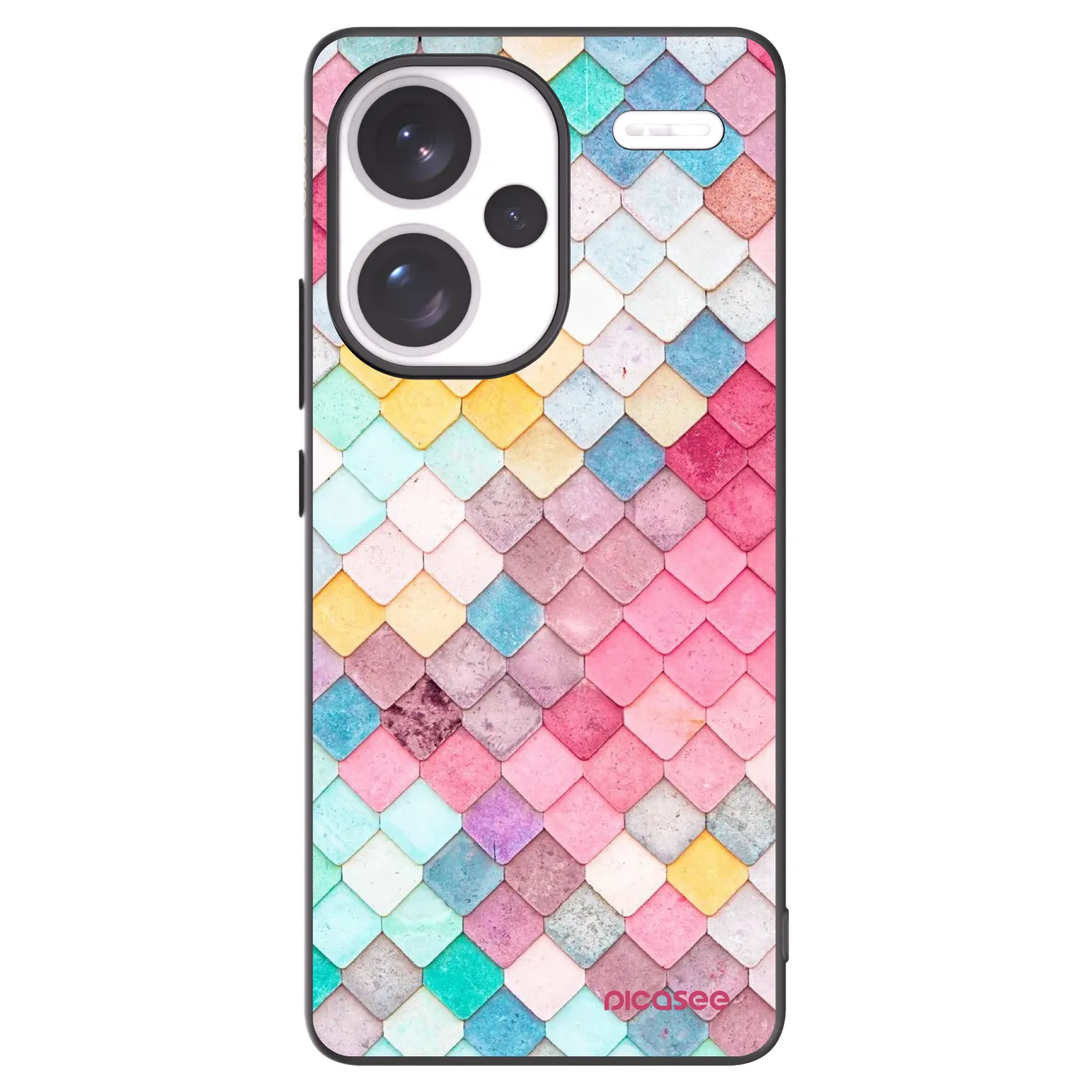 Picasee silikonowe czarne etui na Xiaomi Redmi Note 13 Pro+ 5G - Colorful roof