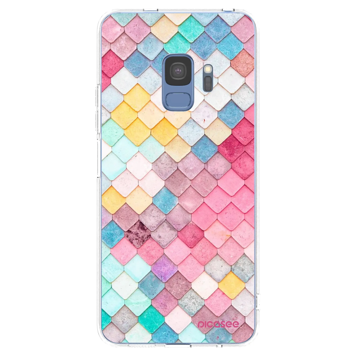 Picasee silikonowe przeźroczyste etui na Samsung Galaxy S9 G960F - Colorful roof
