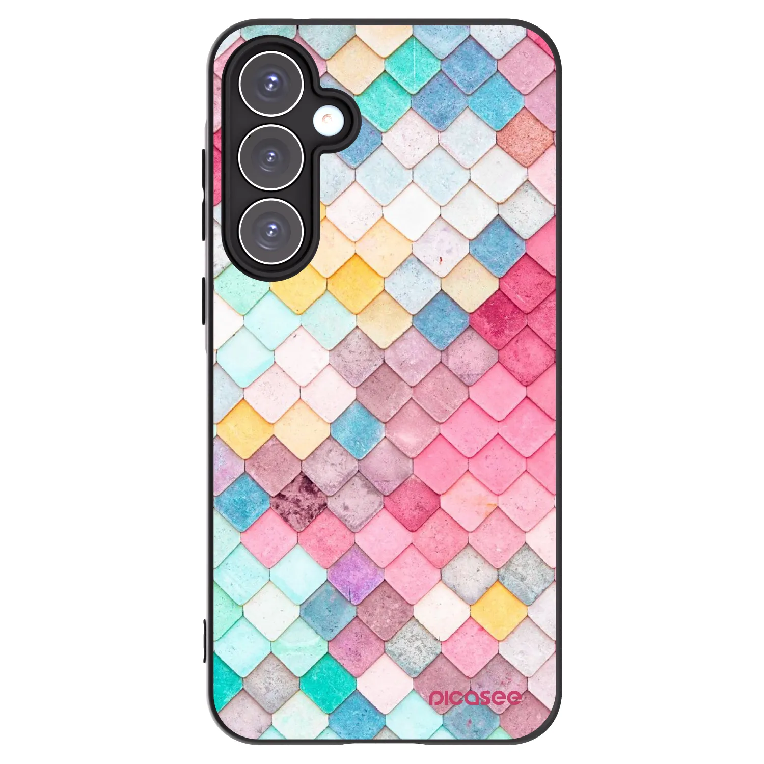 Picasee silikonowe czarne etui na Samsung Galaxy A55 5G A556B - Colorful roof