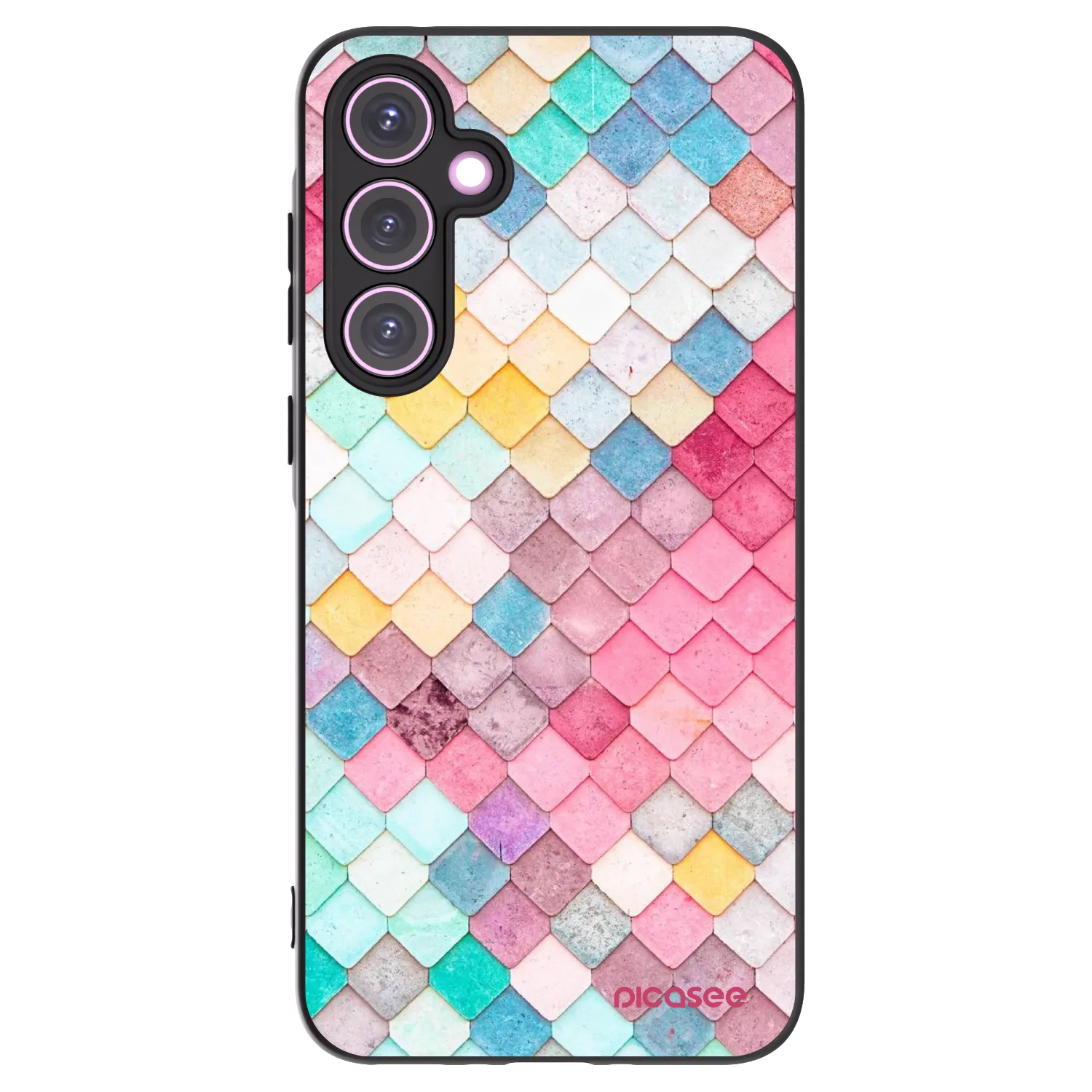Picasee silikonowe czarne etui na Samsung Galaxy A35 5G A356B - Colorful roof