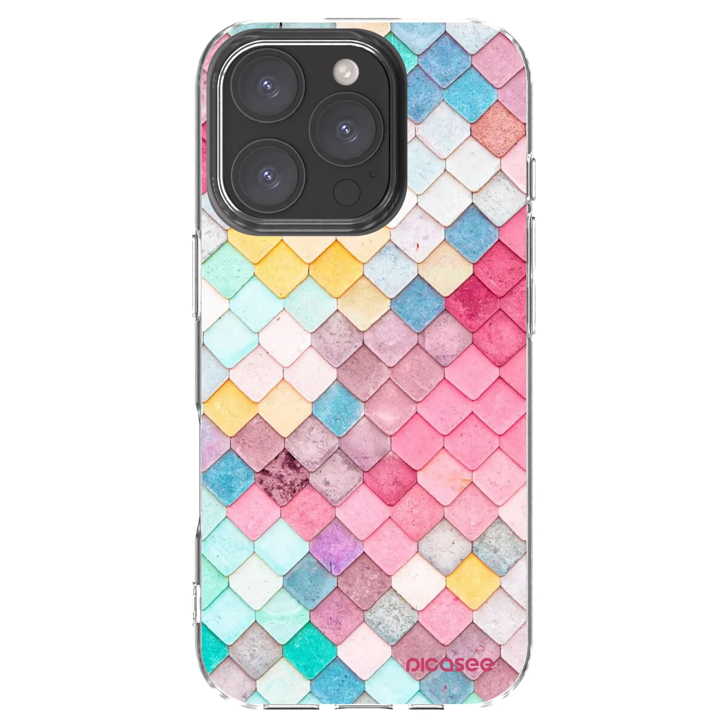 Picasee silikonowe przeźroczyste etui na Apple iPhone 16 Pro - Colorful roof
