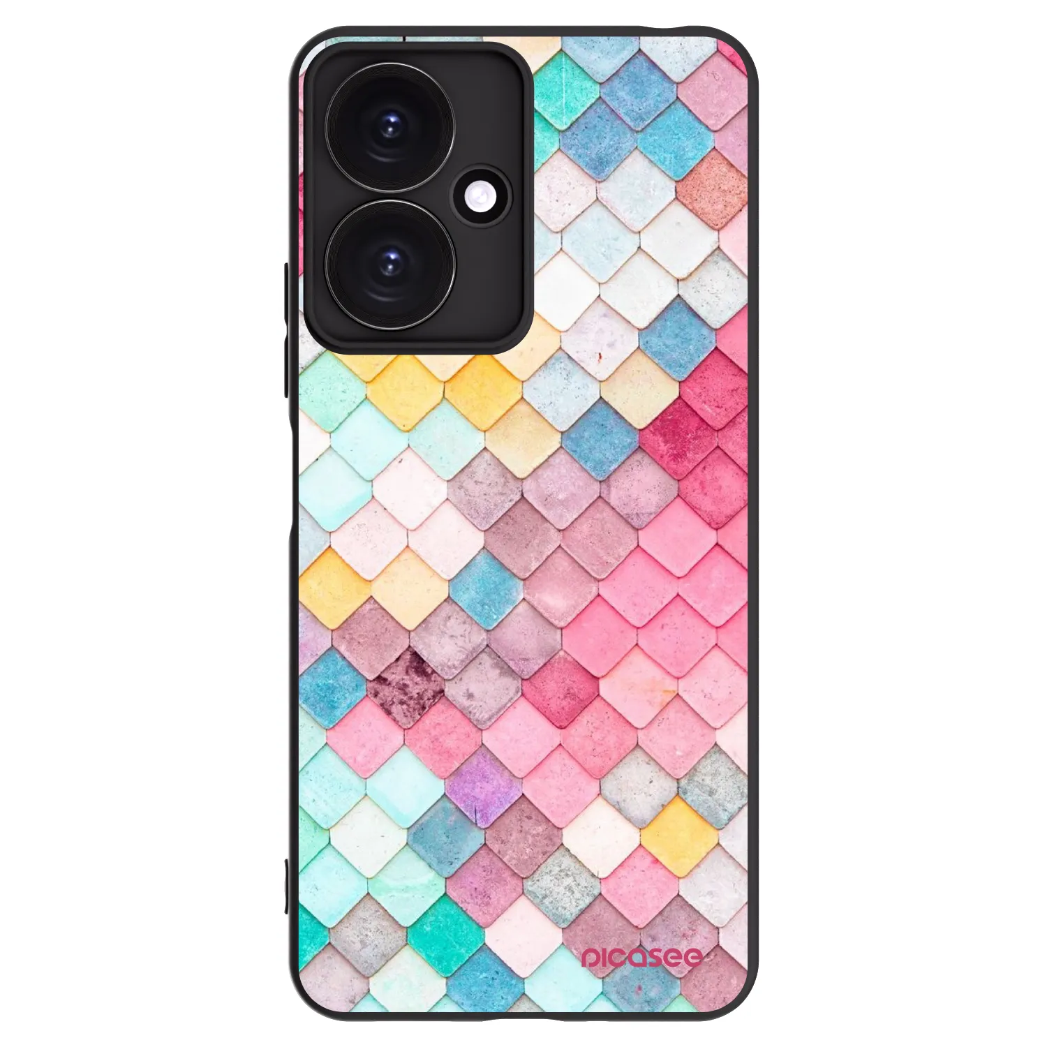 Picasee silikonowe czarne etui na Xiaomi Redmi 13C 5G - Colorful roof