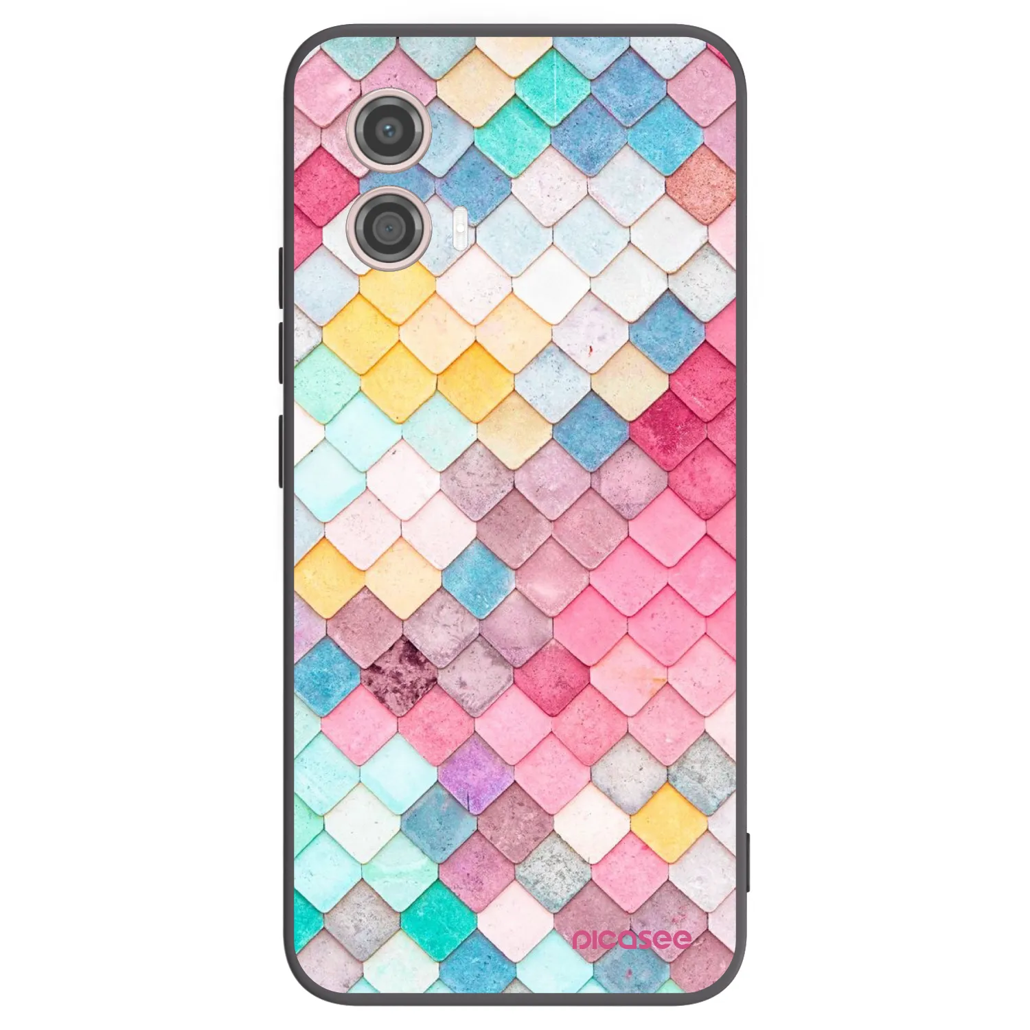 Picasee silikonowe czarne etui na Motorola Moto G53 5G - Colorful roof