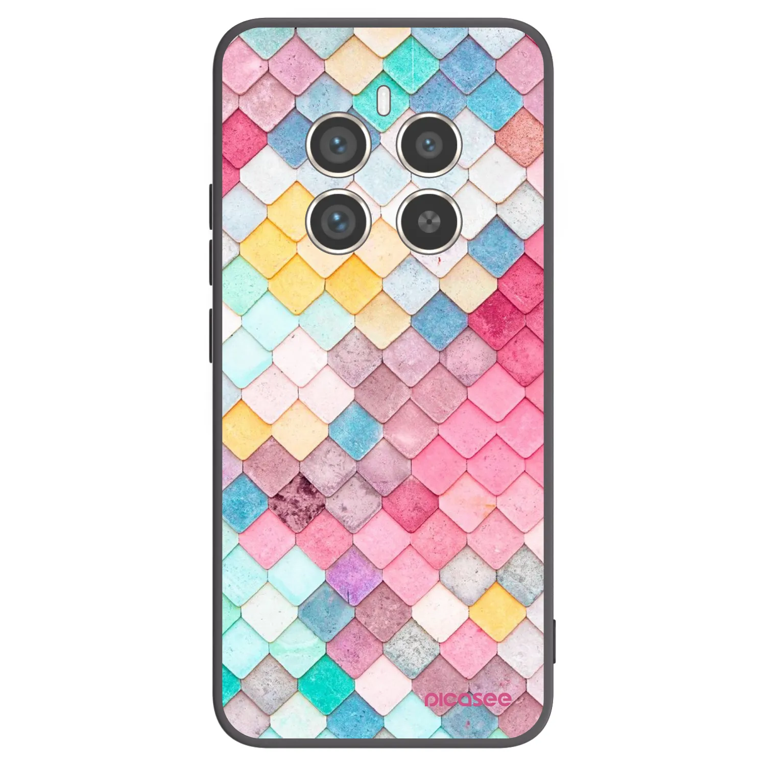 Picasee silikonowe czarne etui na Realme 12 Pro 5G - Colorful roof
