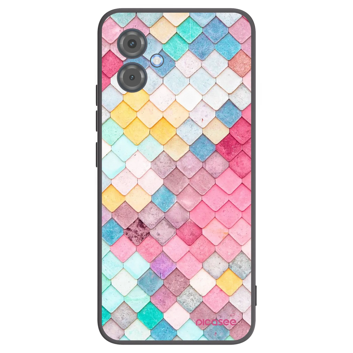 Picasee silikonowe czarne etui na Motorola Moto G14 - Colorful roof