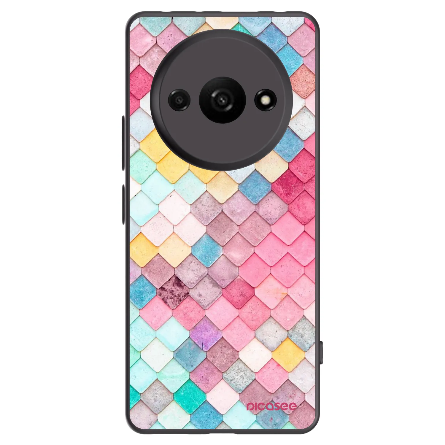 Picasee silikonowe czarne etui na Xiaomi Redmi A3 - Colorful roof