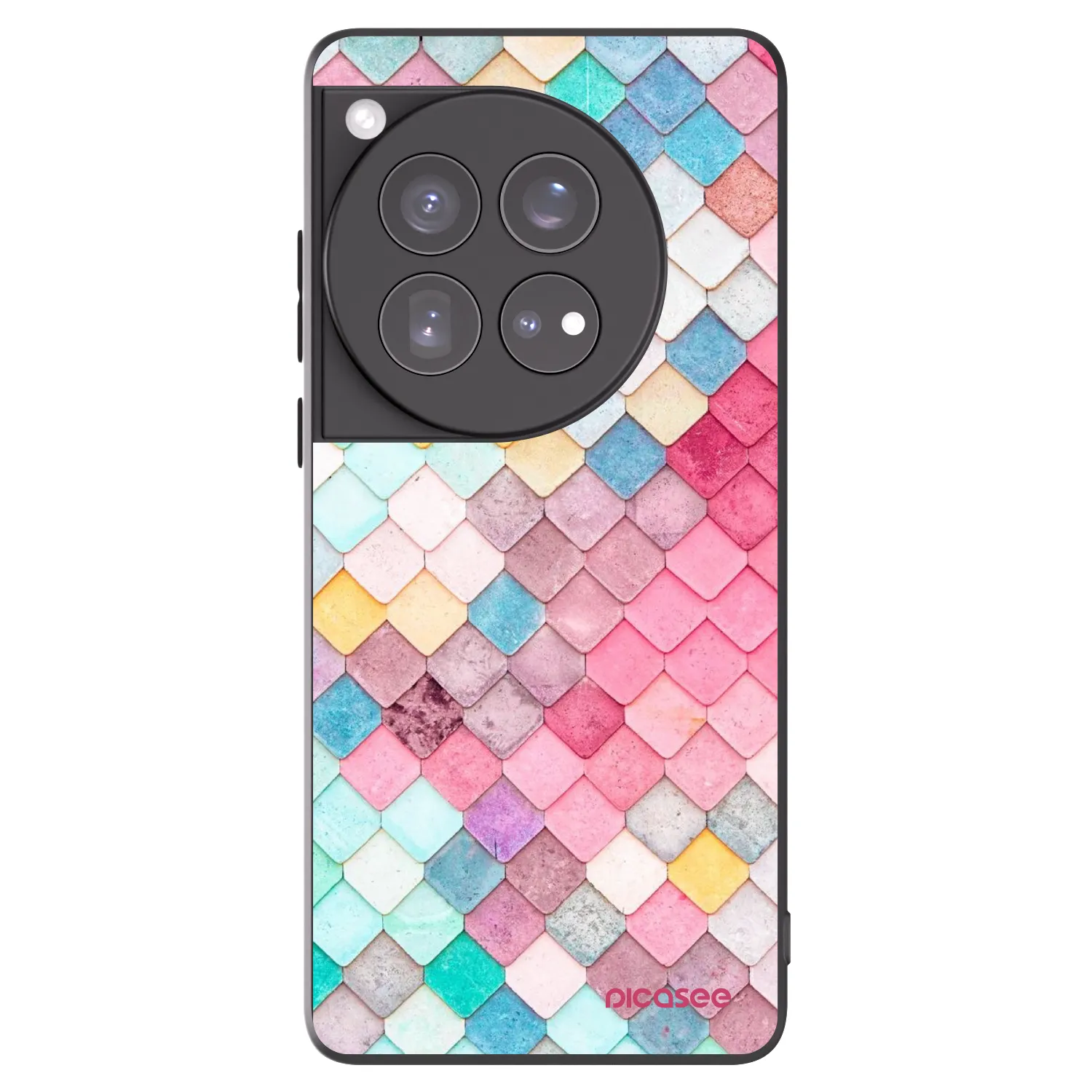 Picasee silikonowe czarne etui na OnePlus 12 5G - Colorful roof