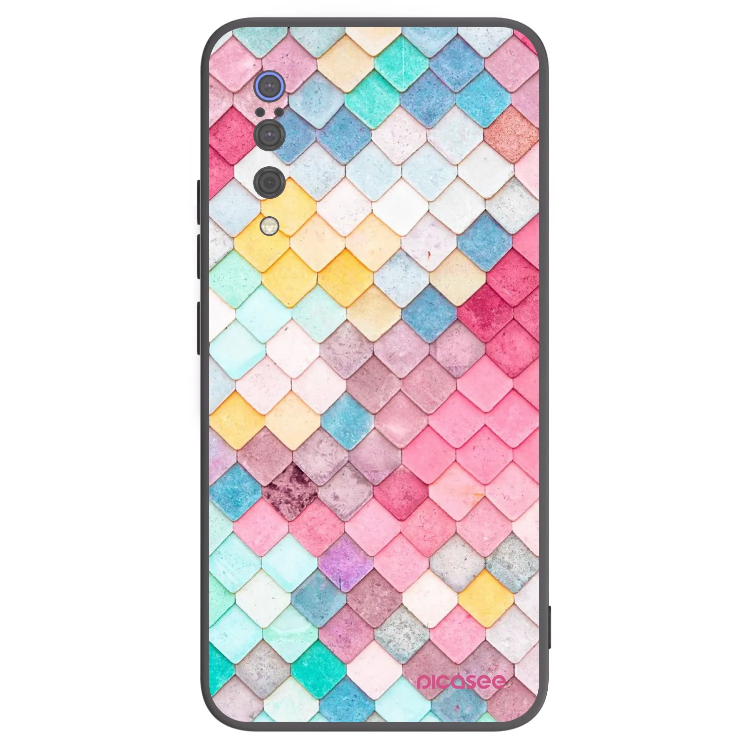 Picasee silikonowe czarne etui na Xiaomi Mi 9 - Colorful roof