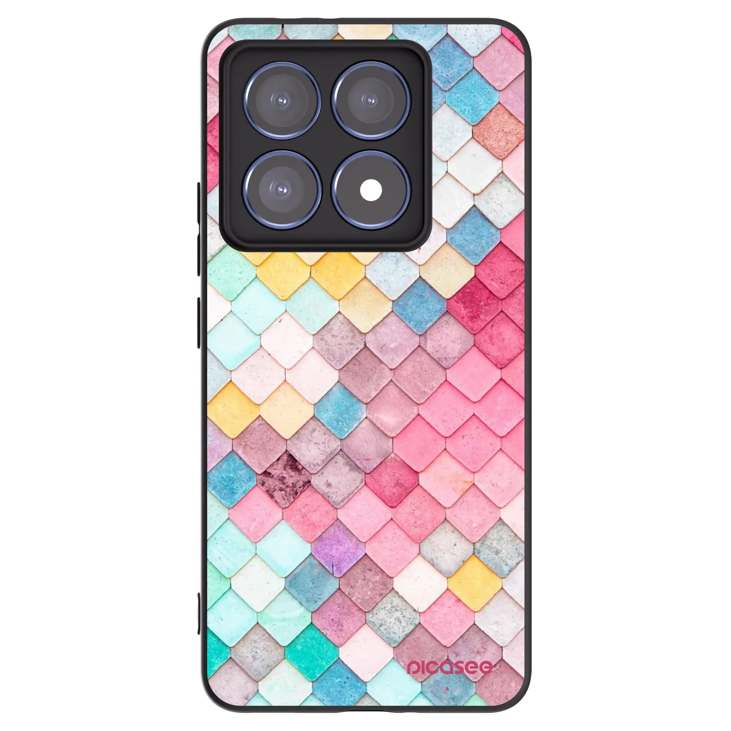 Picasee silikonowe czarne etui na Xiaomi 14T Pro - Colorful roof