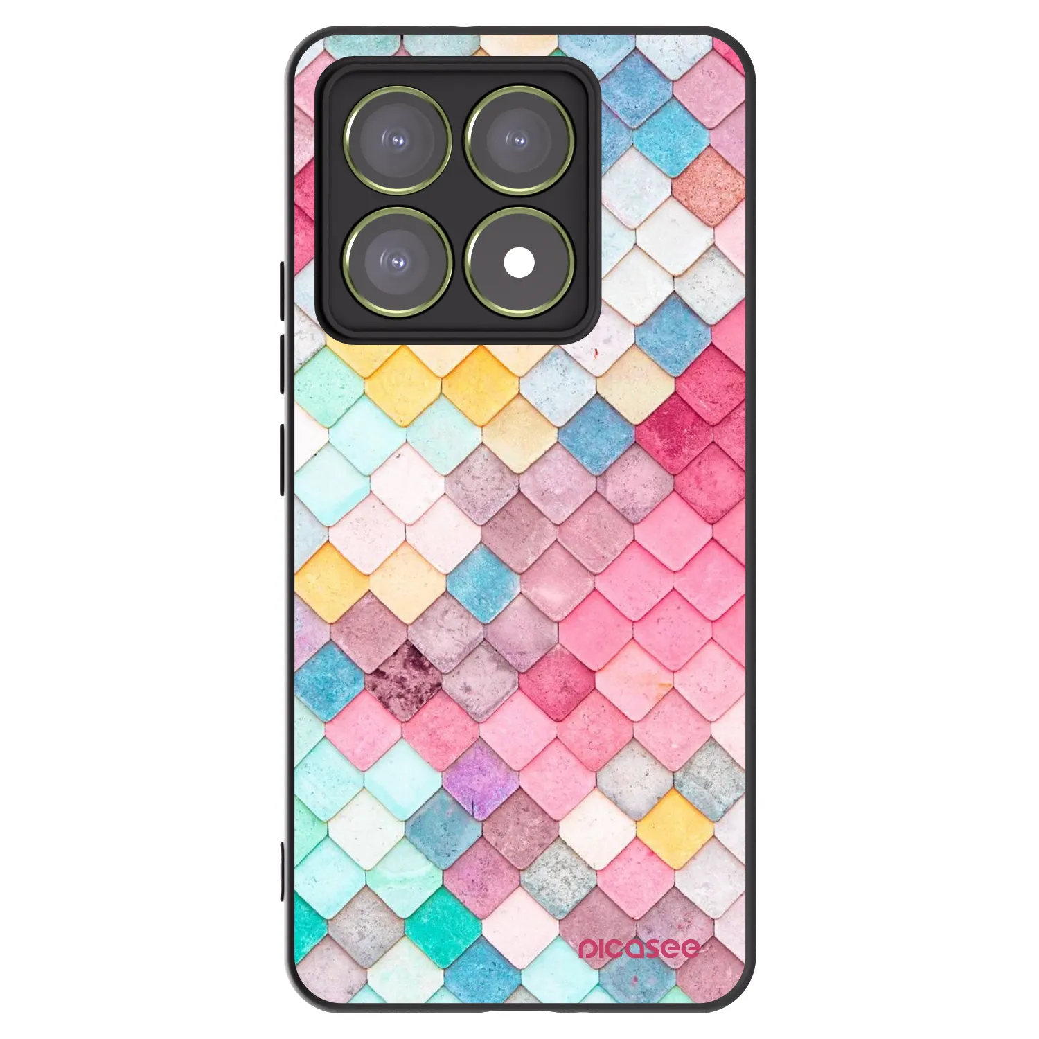 Picasee silikonowe czarne etui na Xiaomi 14T - Colorful roof