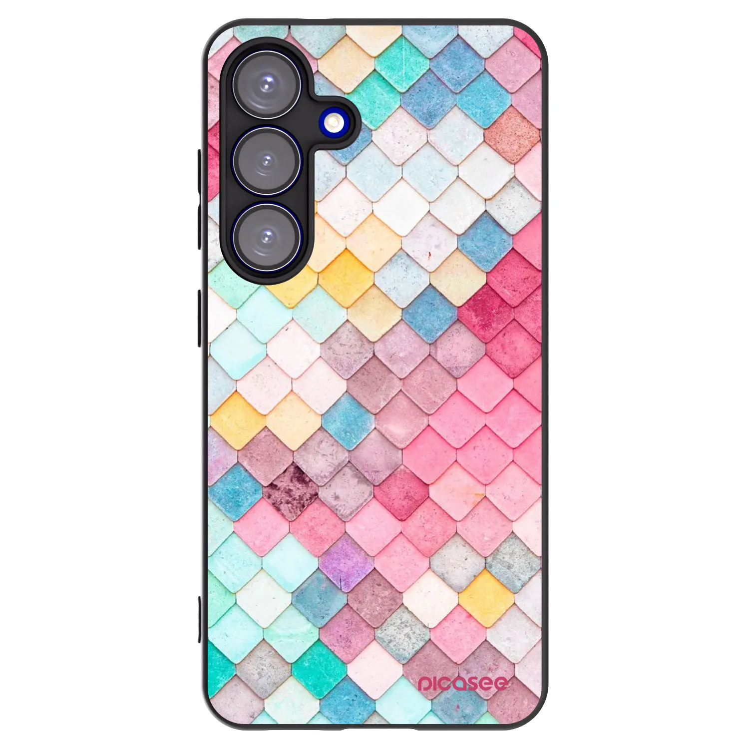 Picasee silikonowe czarne etui na Samsung Galaxy S25 5G - Colorful roof