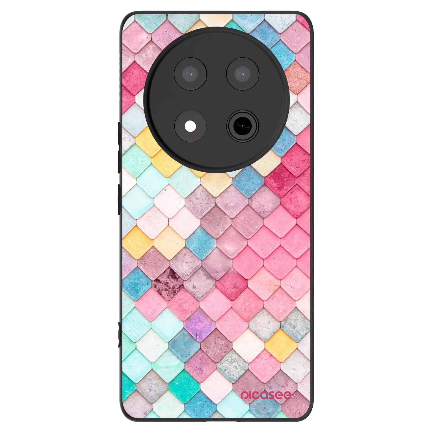 Picasee silikonowe czarne etui na Honor Magic7 Lite 5G - Colorful roof