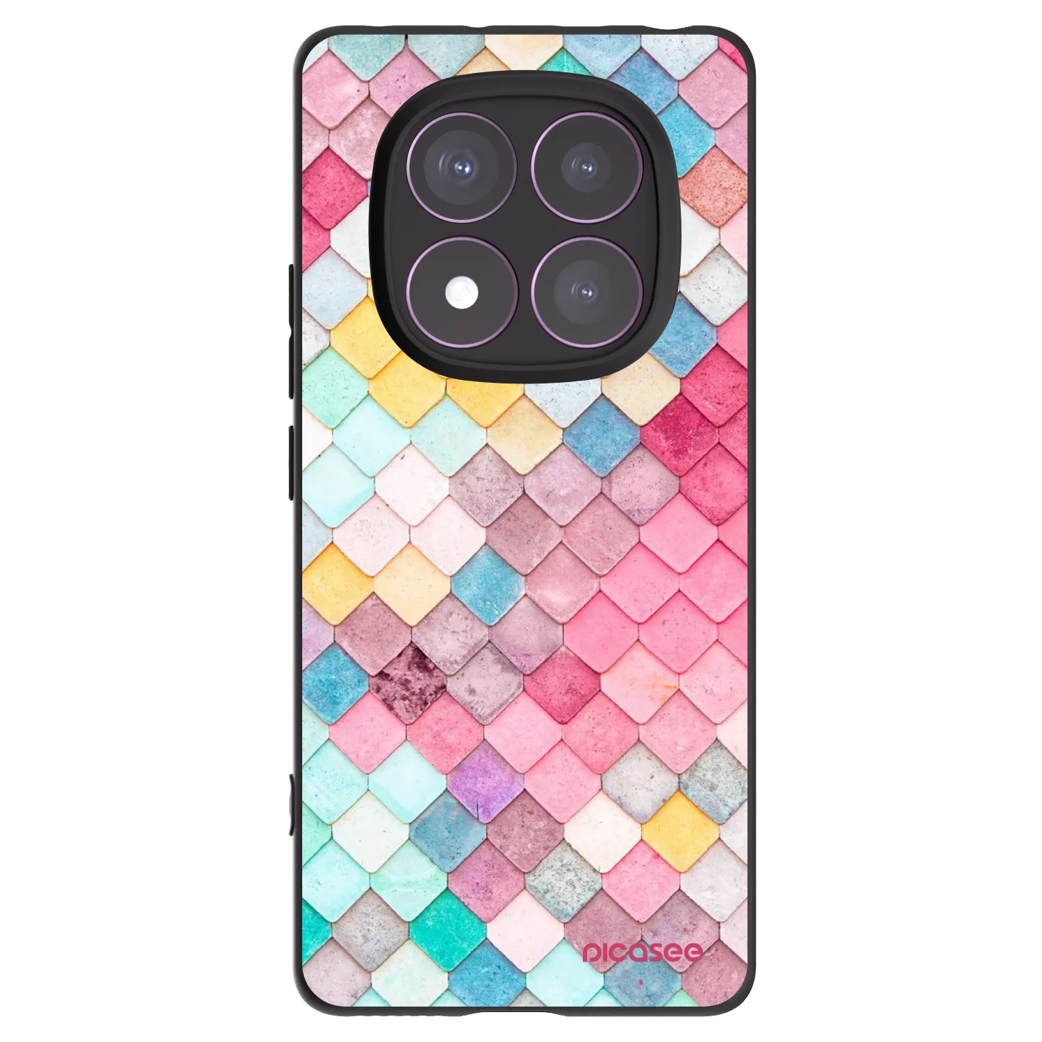 Picasee silikonowe czarne etui na Xiaomi Redmi Note 14 Pro 4G - Colorful roof
