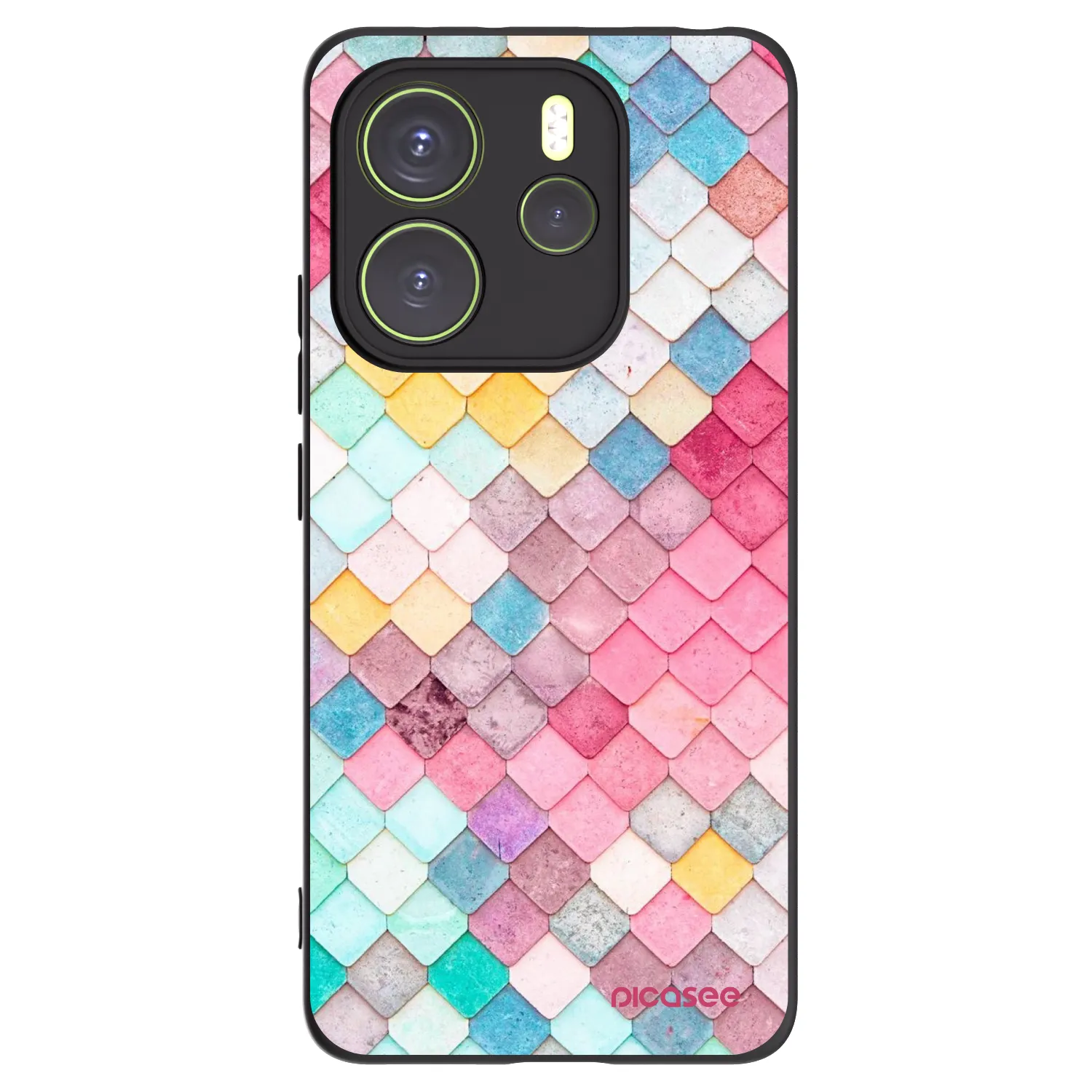 Picasee silikonowe czarne etui na Xiaomi Redmi Note 14 4G - Colorful roof