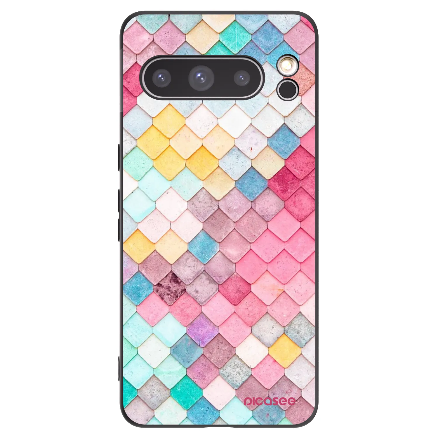 Picasee silikonowe czarne etui na Google Pixel 8 Pro - Colorful roof