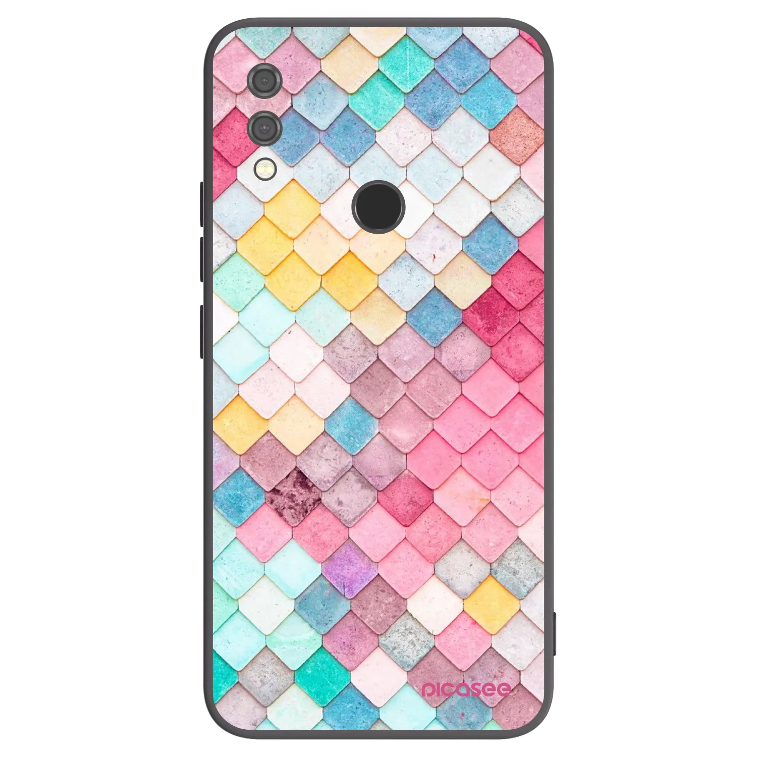 Picasee silikonowe czarne etui na Xiaomi Redmi Note 7 - Colorful roof