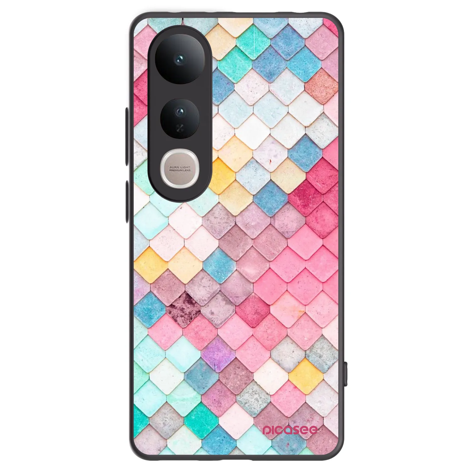 Picasee silikonowe czarne etui na Vivo V50 Lite 5G - Colorful roof