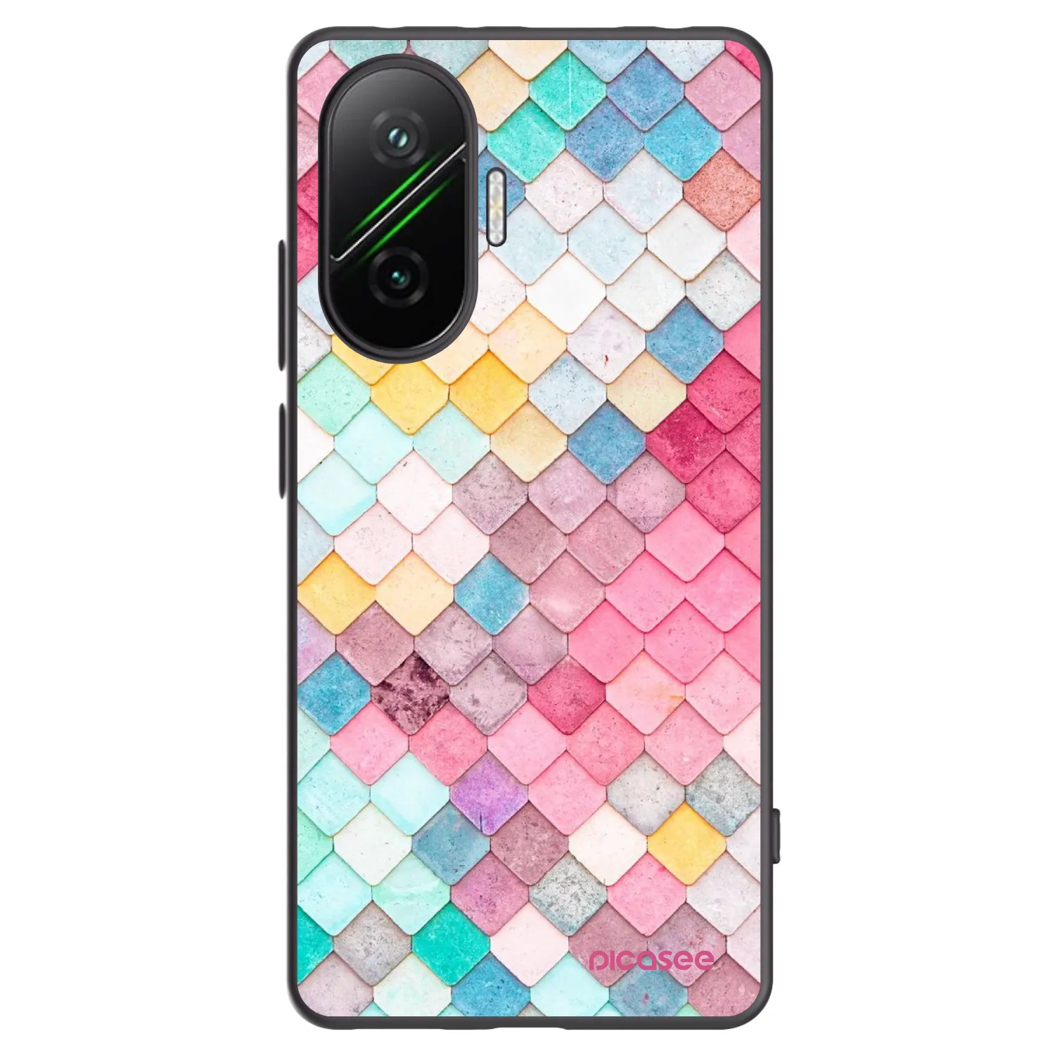 Picasee silikonowe czarne etui na Xiaomi Poco F7 Pro 5G - Colorful roof