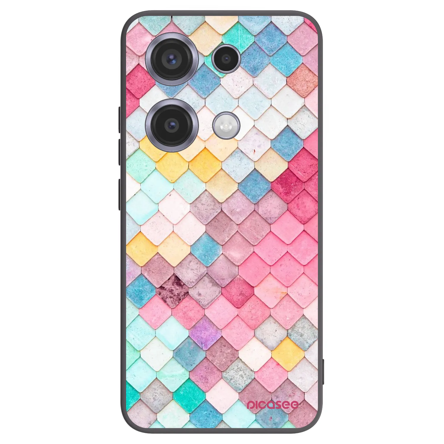Picasee silikonowe czarne etui na Xiaomi Redmi Note 14S - Colorful roof