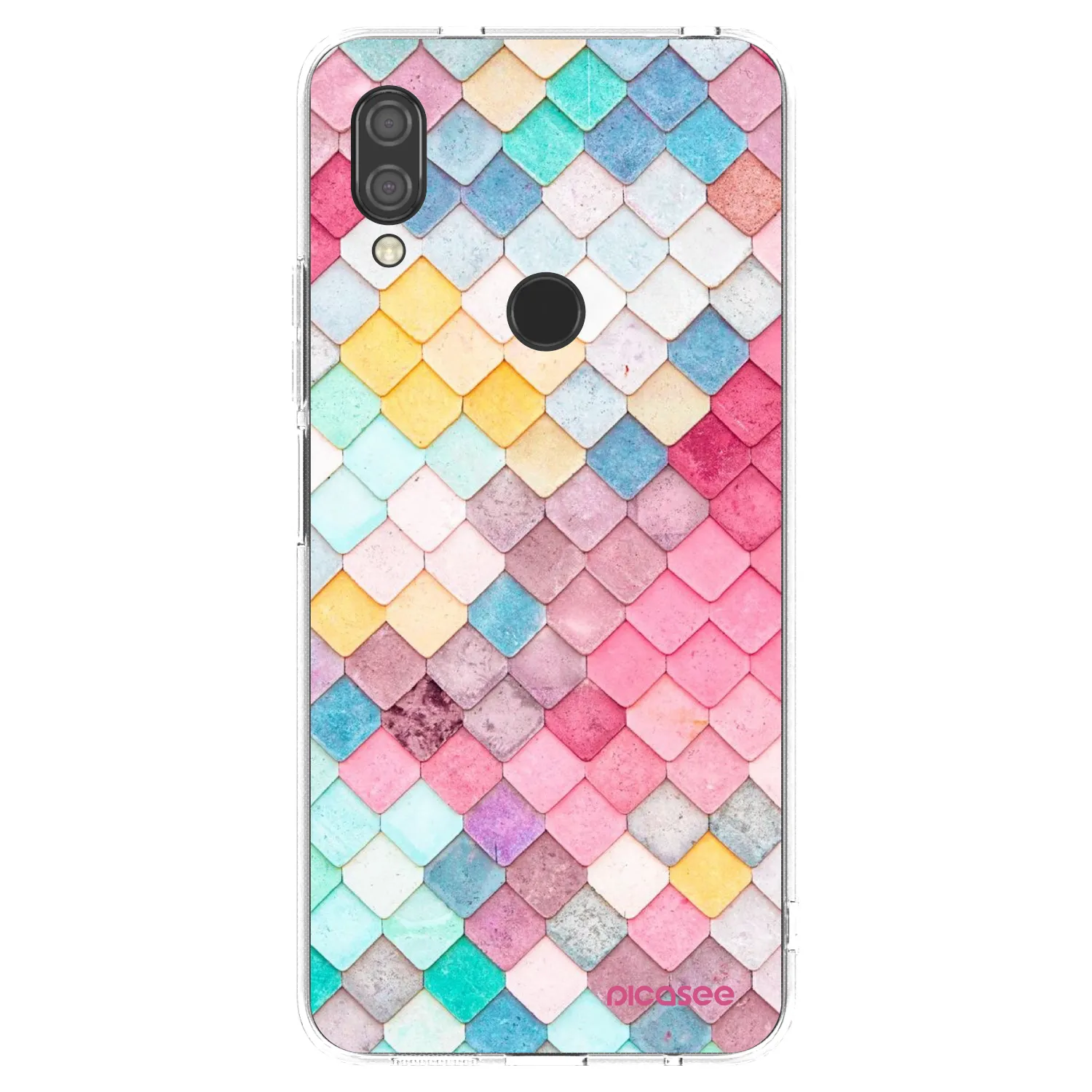 Picasee silikonowe przeźroczyste etui na Xiaomi Redmi 7 - Colorful roof