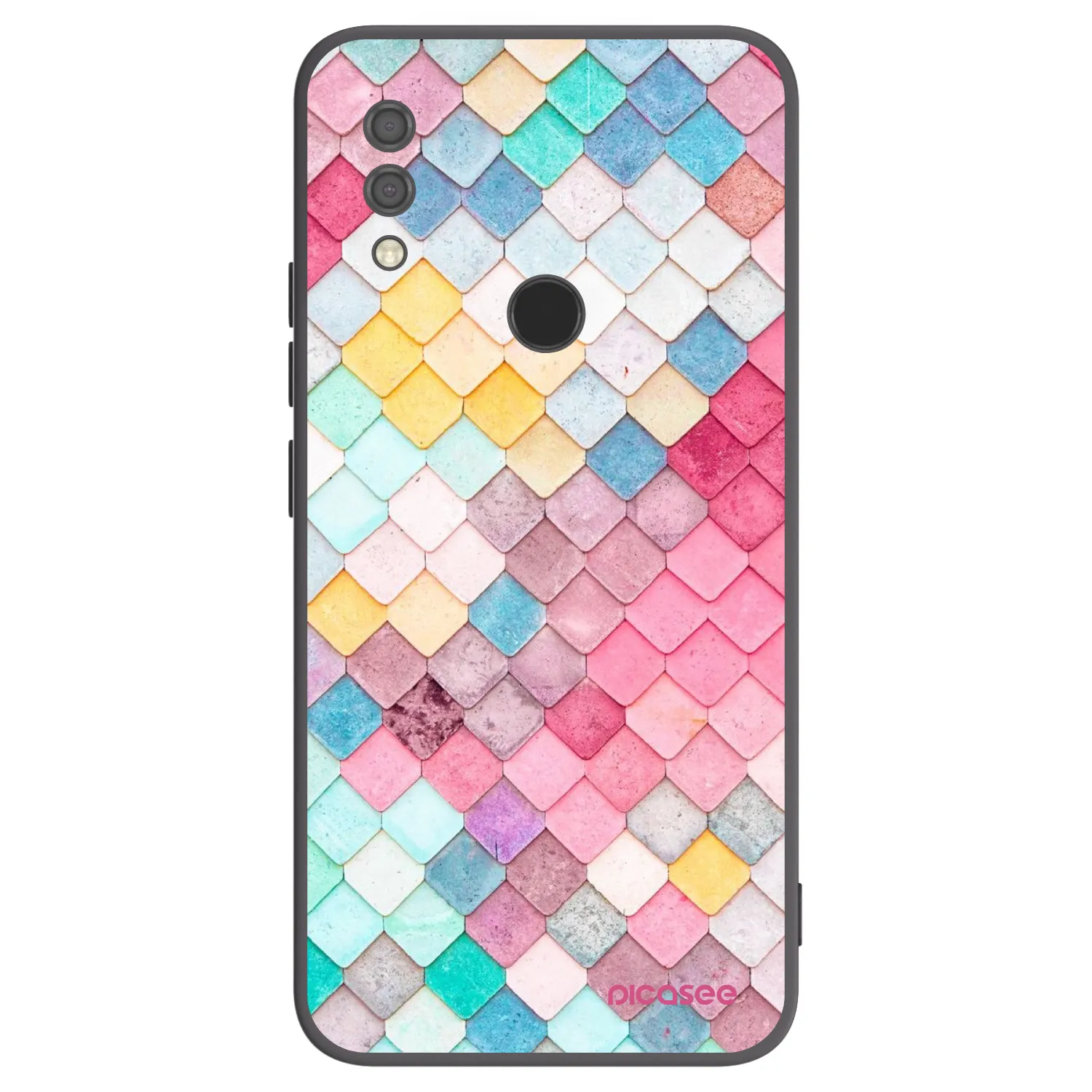 Picasee silikonowe czarne etui na Xiaomi Redmi 7 - Colorful roof