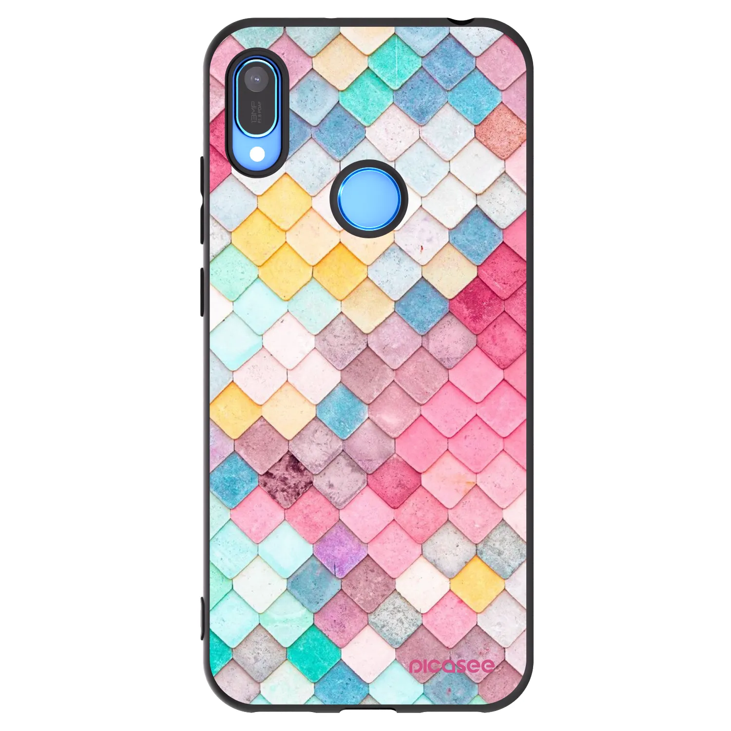 Picasee silikonowe czarne etui na Huawei Y6 2019 - Colorful roof
