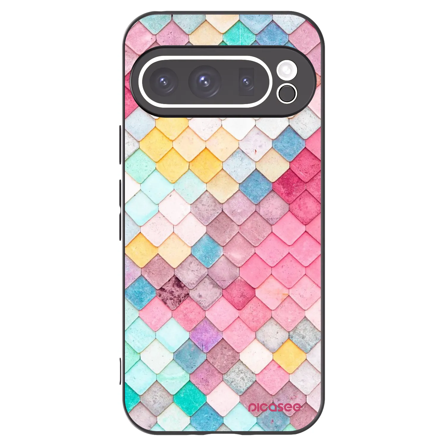 Picasee silikonowe czarne etui na Google Pixel 9 Pro XL - Colorful roof