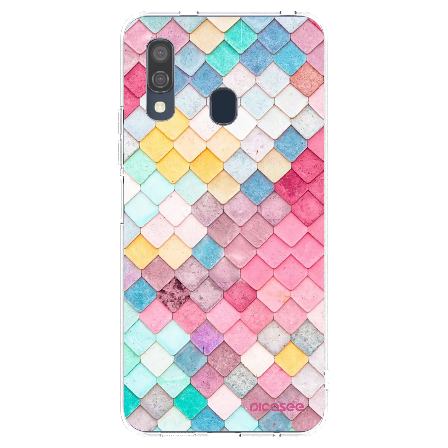 Picasee silikonowe przeźroczyste etui na Samsung Galaxy A40 A405F - Colorful roof