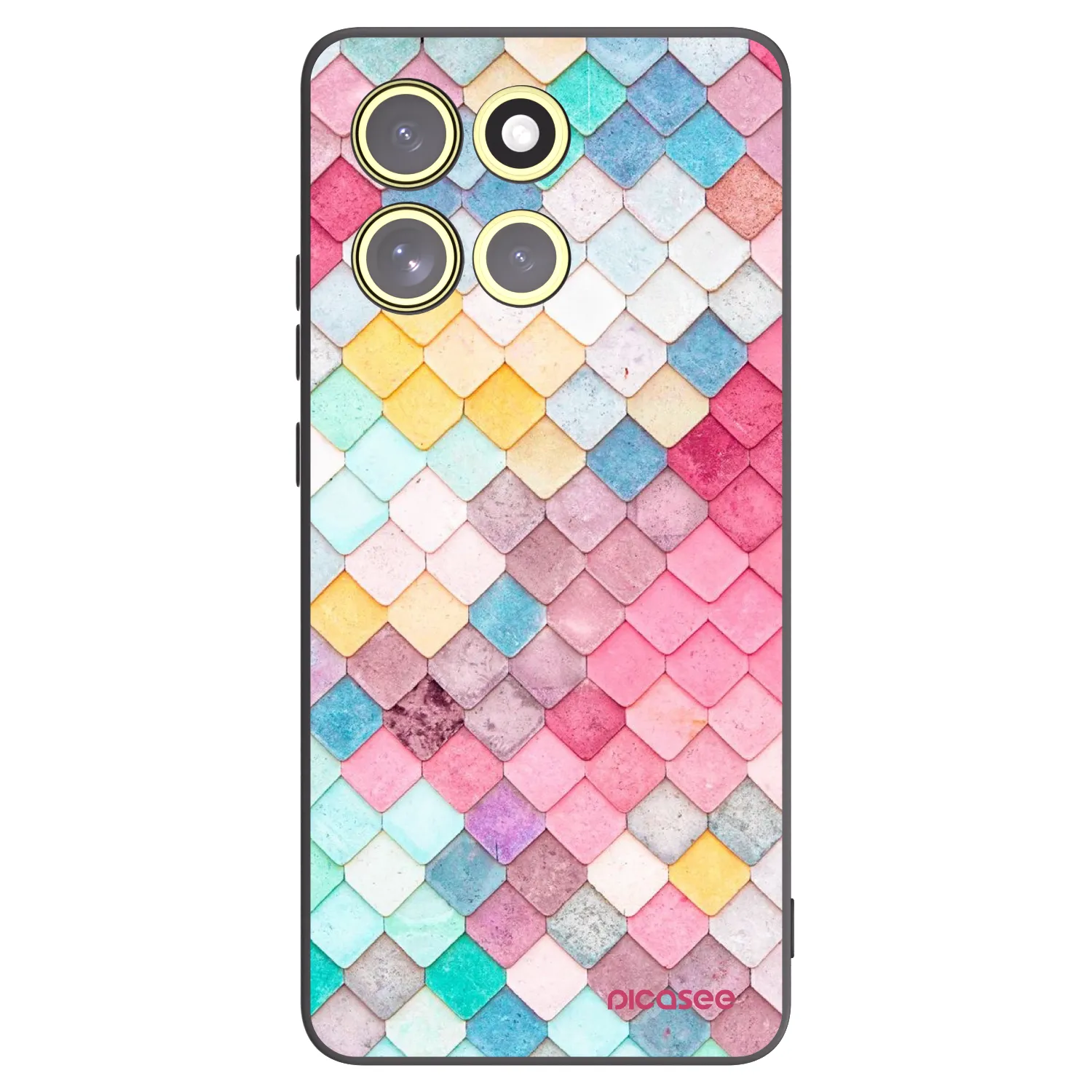 Picasee silikonowe czarne etui na Motorola Moto G86 5G - Colorful roof