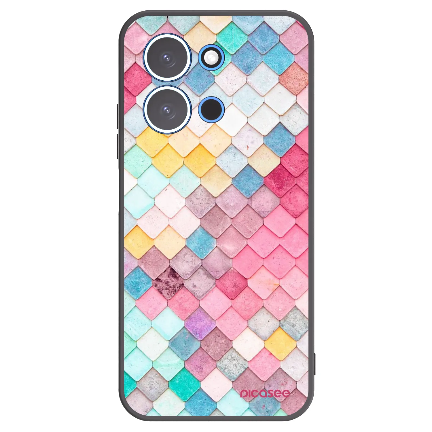 Picasee silikonowe czarne etui na Xiaomi Redmi 15C 4G - Colorful roof
