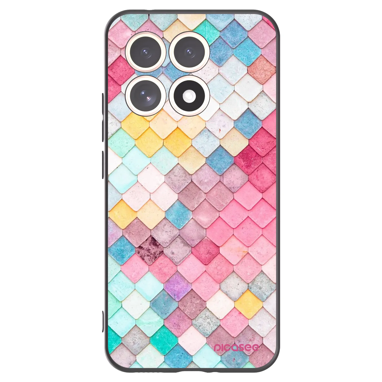 Picasee silikonowe czarne etui na Xiaomi 15T - Colorful roof