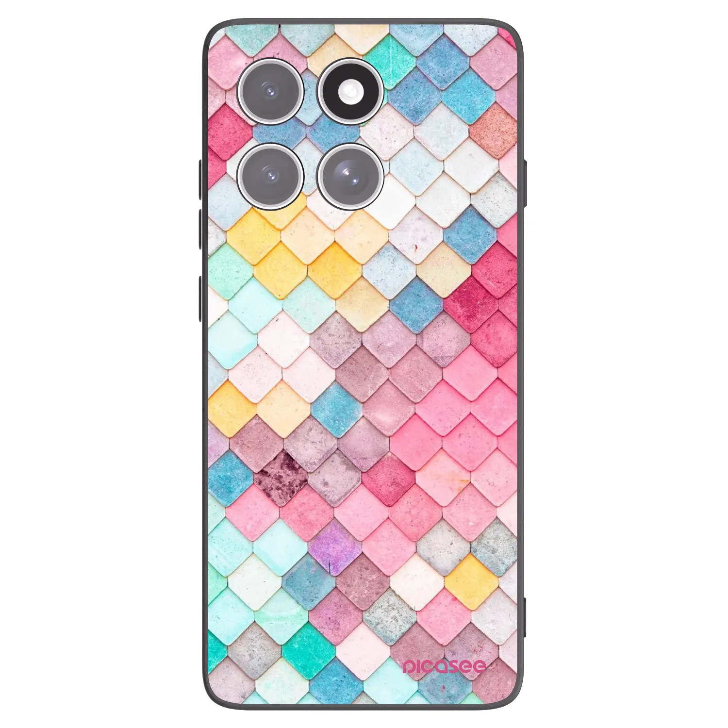 Picasee silikonowe czarne etui na Motorola Edge 60 Fusion - Colorful roof