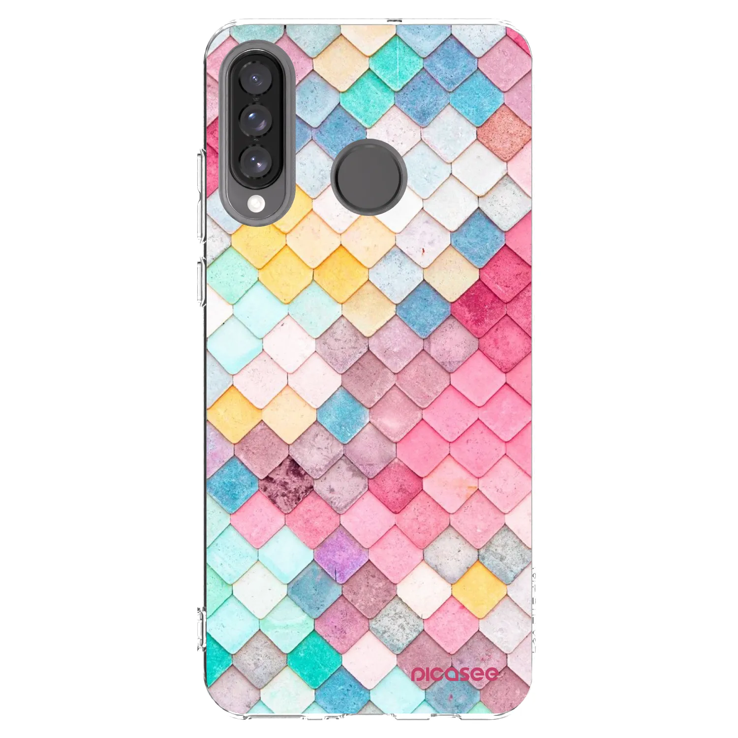 Picasee silikonowe przeźroczyste etui na Huawei P30 Lite - Colorful roof