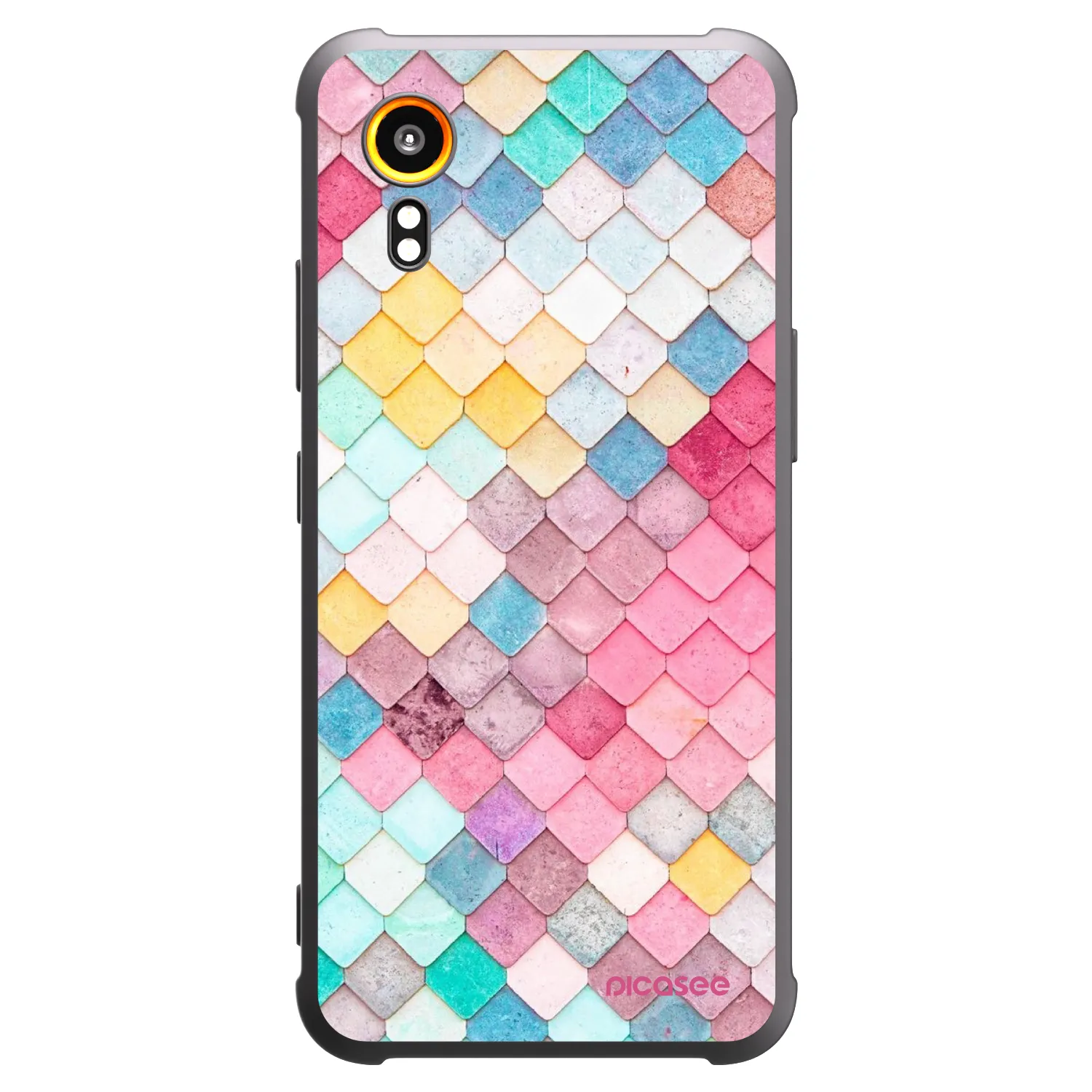 Picasee silikonowe czarne etui na Samsung Galaxy Xcover 7 - Colorful roof