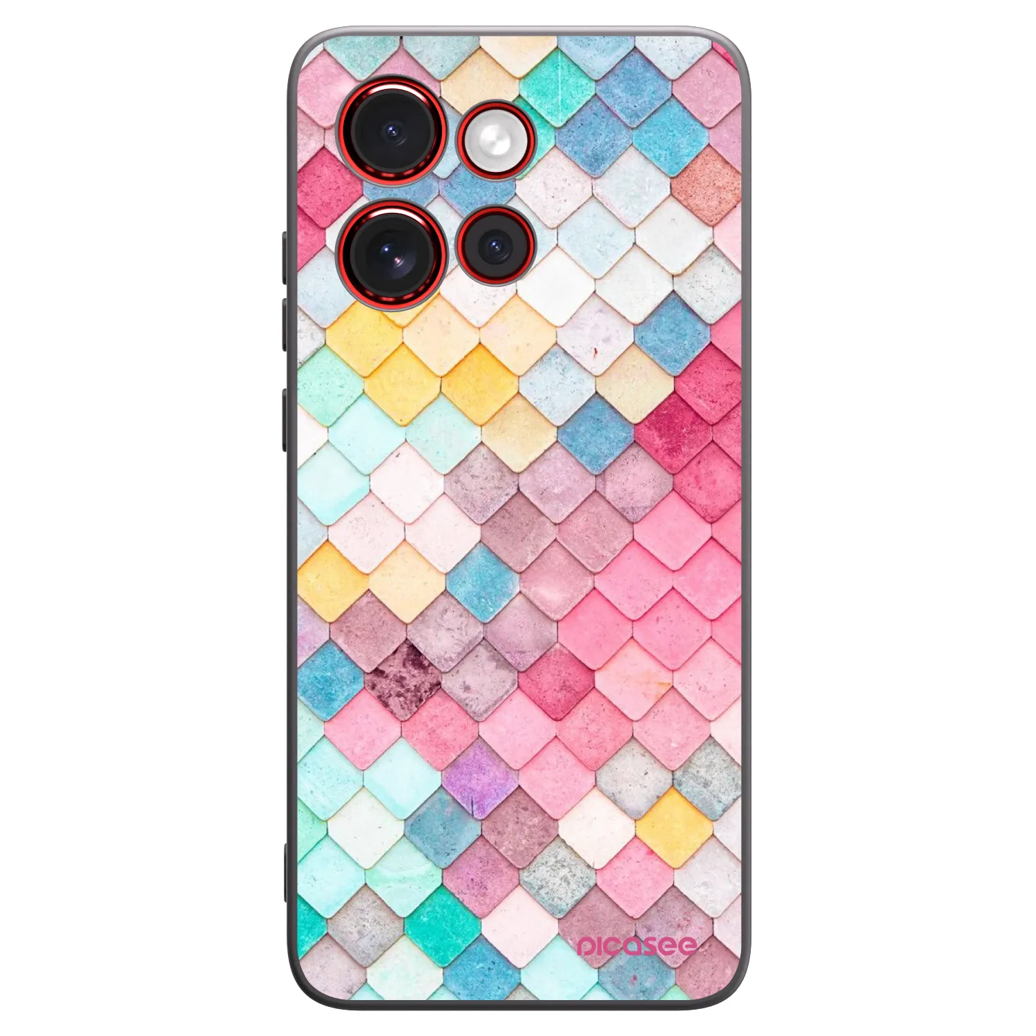 Picasee silikonowe czarne etui na Motorola Edge 60 Neo 5G - Colorful roof