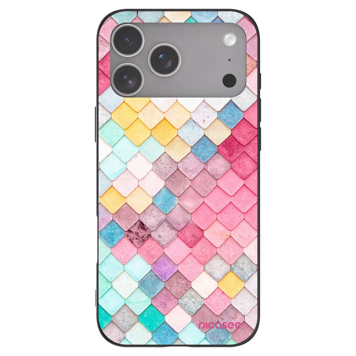 Picasee silikonowe czarne etui na Apple iPhone 18 Pro Max - Colorful roof