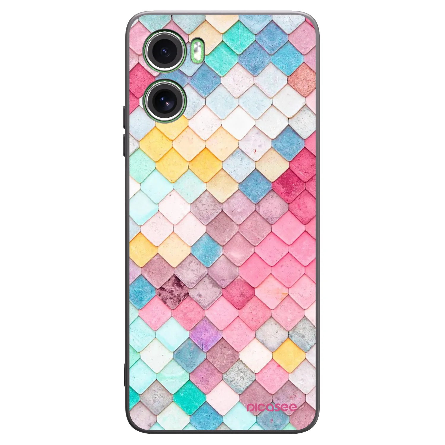 Picasee silikonowe czarne etui na Motorola Moto G06 - Colorful roof