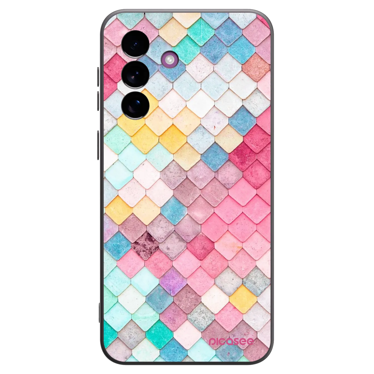 Picasee silikonowe czarne etui na Samsung Galaxy A37 - Colorful roof