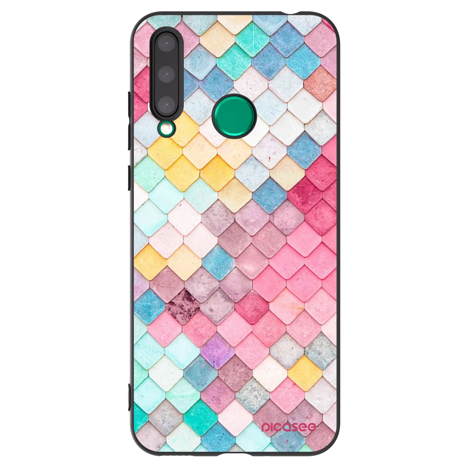 Picasee silikonowe czarne etui na Honor 20 Lite - Colorful roof