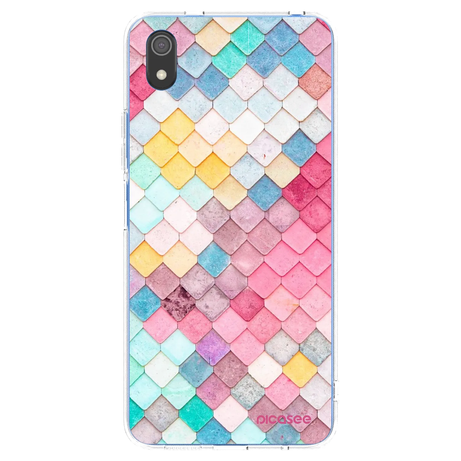 Picasee silikonowe przeźroczyste etui na Xiaomi Redmi 7A - Colorful roof