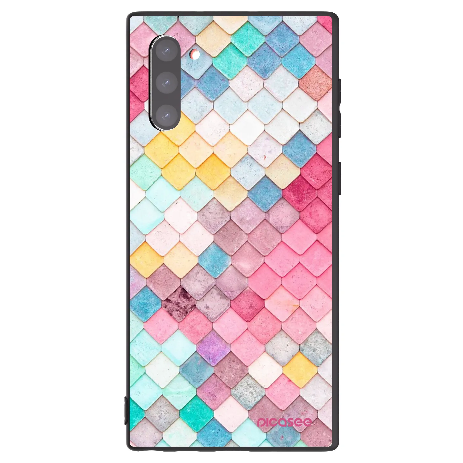 Picasee silikonowe czarne etui na Samsung Galaxy Note 10 N970F - Colorful roof