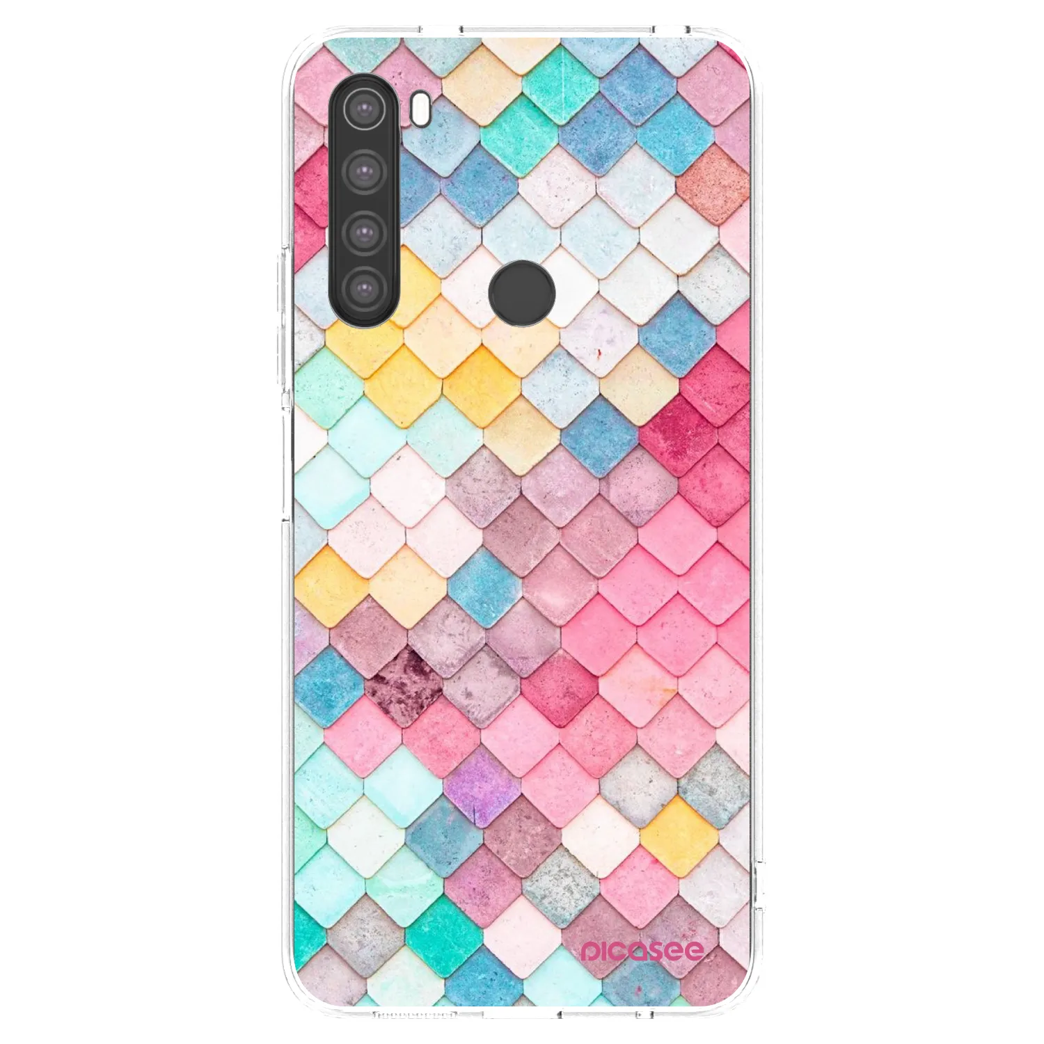 Picasee silikonowe przeźroczyste etui na Xiaomi Redmi Note 8 - Colorful roof
