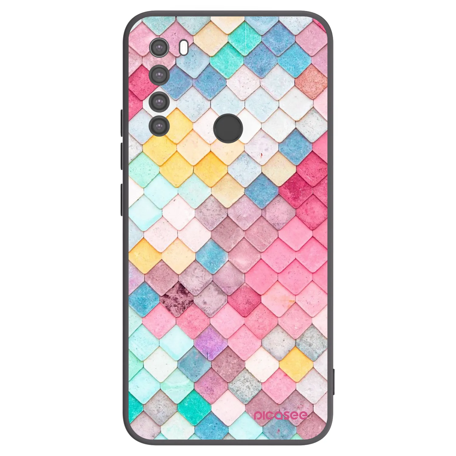 Picasee silikonowe czarne etui na Xiaomi Redmi Note 8 - Colorful roof