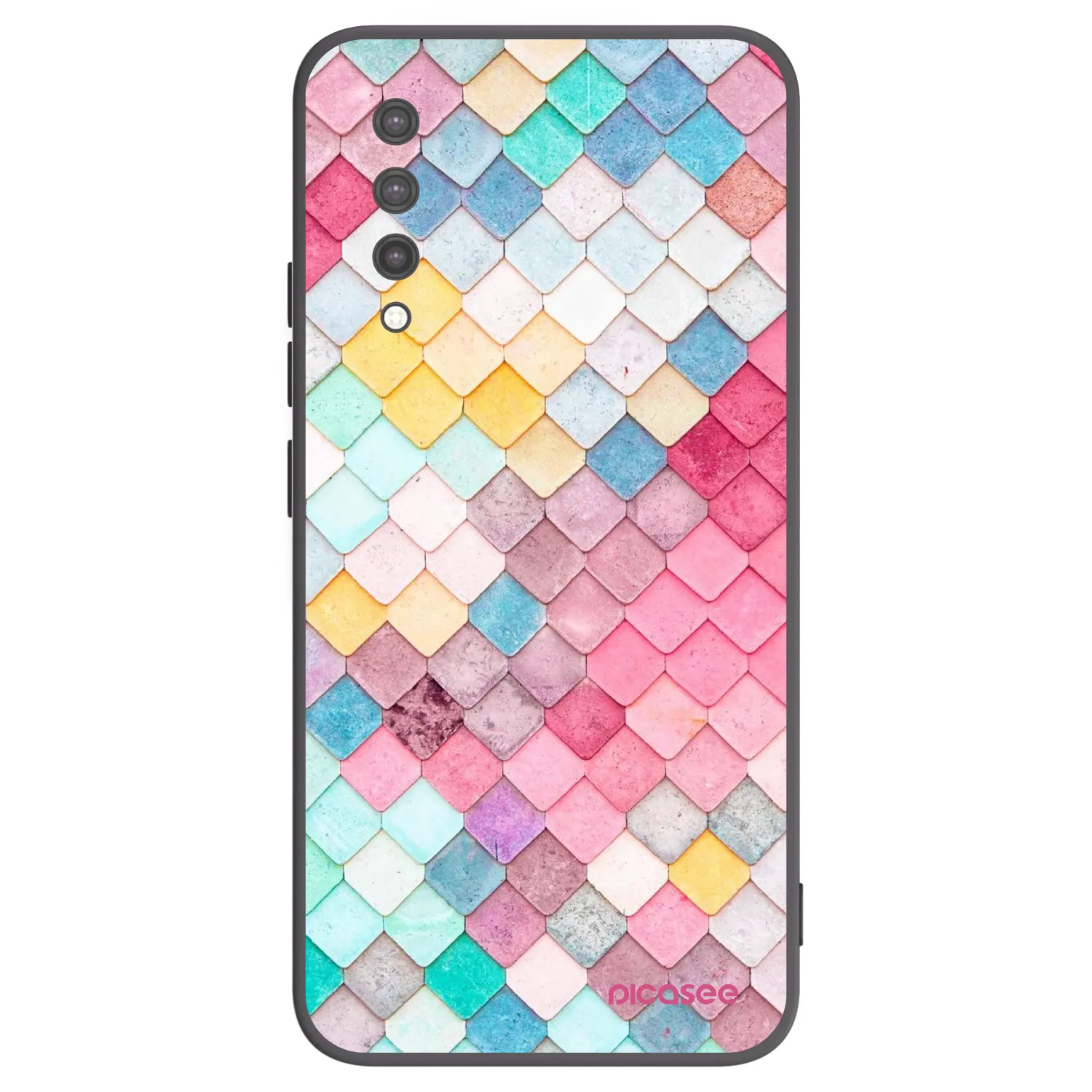 Picasee silikonowe czarne etui na Xiaomi Mi 9 Lite - Colorful roof
