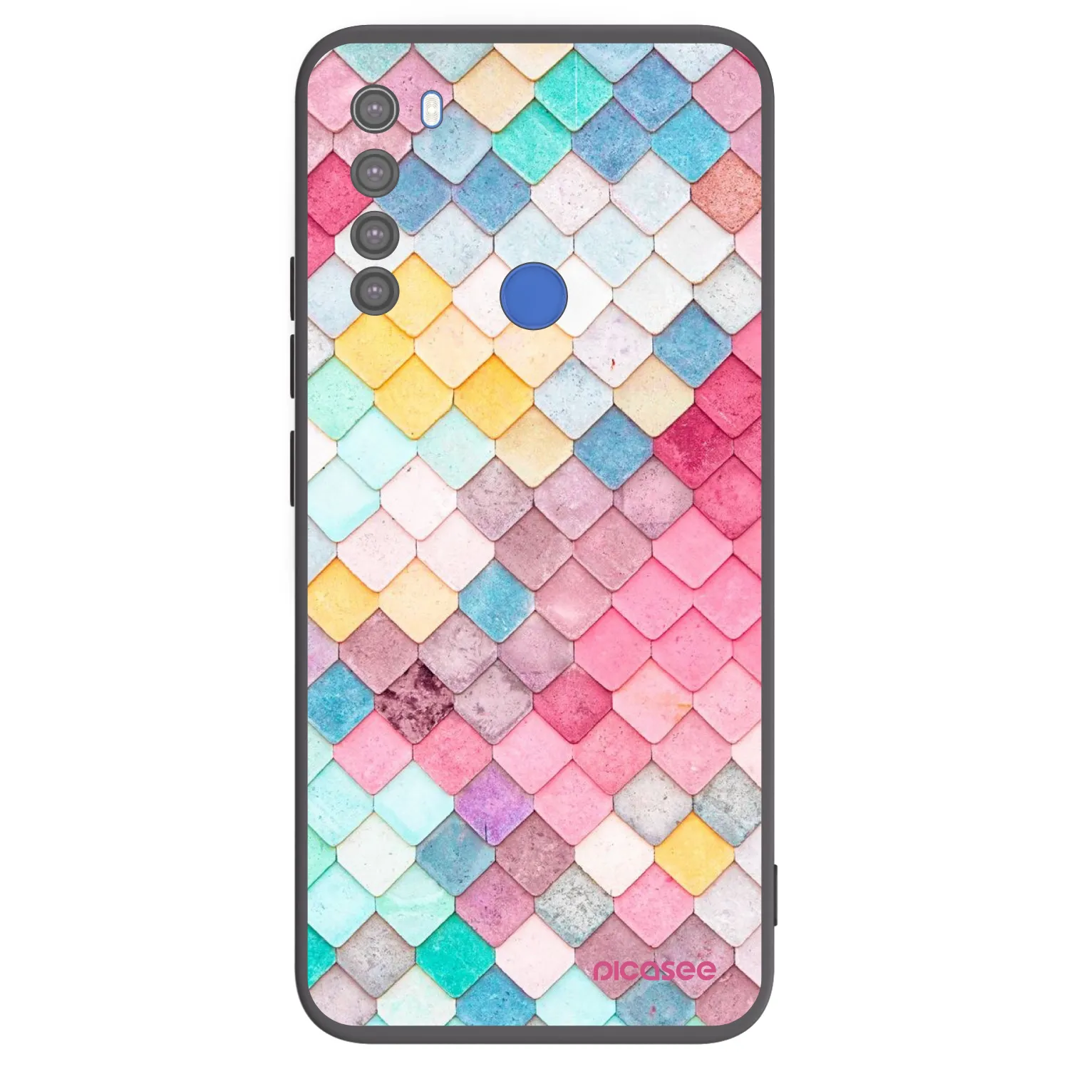 Picasee silikonowe czarne etui na Xiaomi Redmi Note 8T - Colorful roof