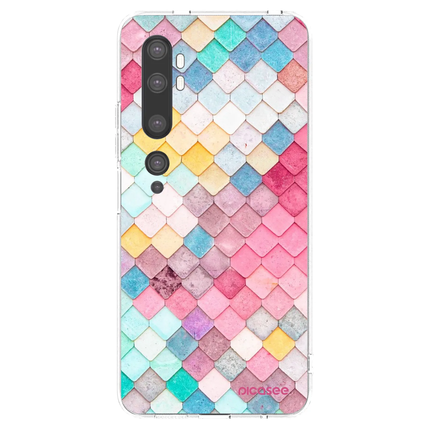 Picasee silikonowe przeźroczyste etui na Xiaomi Mi Note 10 (Pro) - Colorful roof