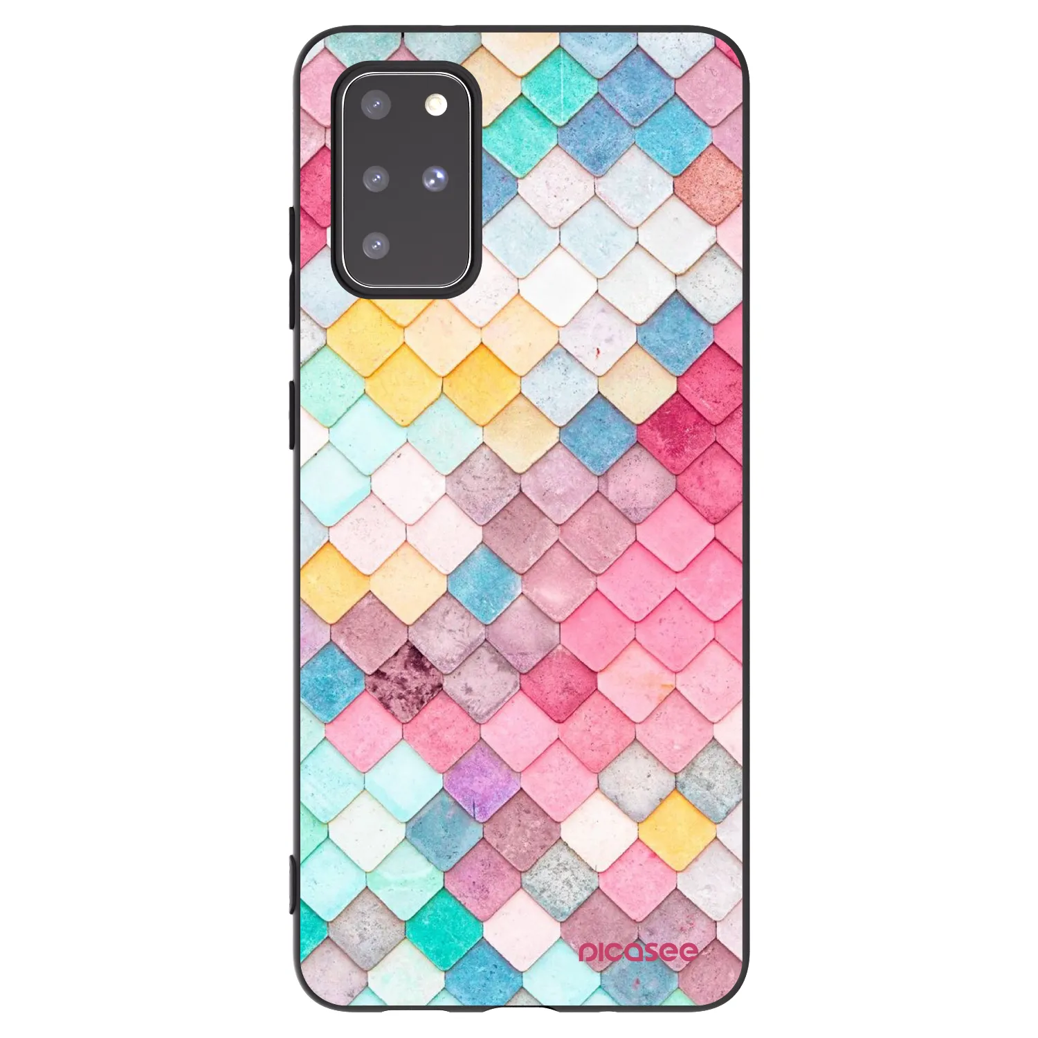 Picasee silikonowe czarne etui na Samsung Galaxy S20+ G985F - Colorful roof