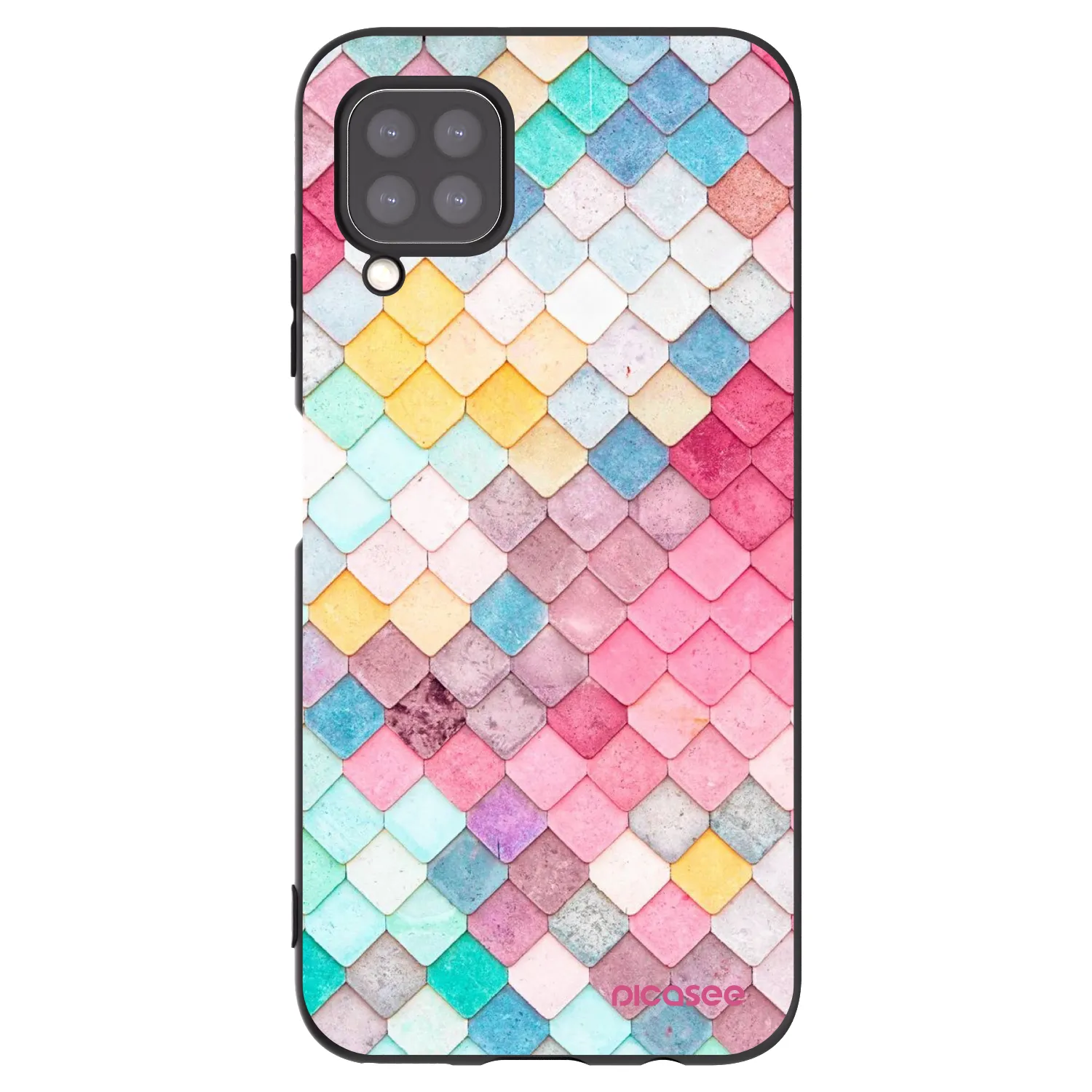 Picasee silikonowe czarne etui na Huawei P40 Lite - Colorful roof