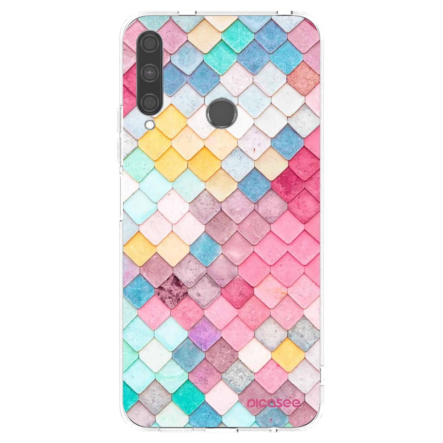 Picasee silikonowe przeźroczyste etui na Huawei P40 Lite E - Colorful roof