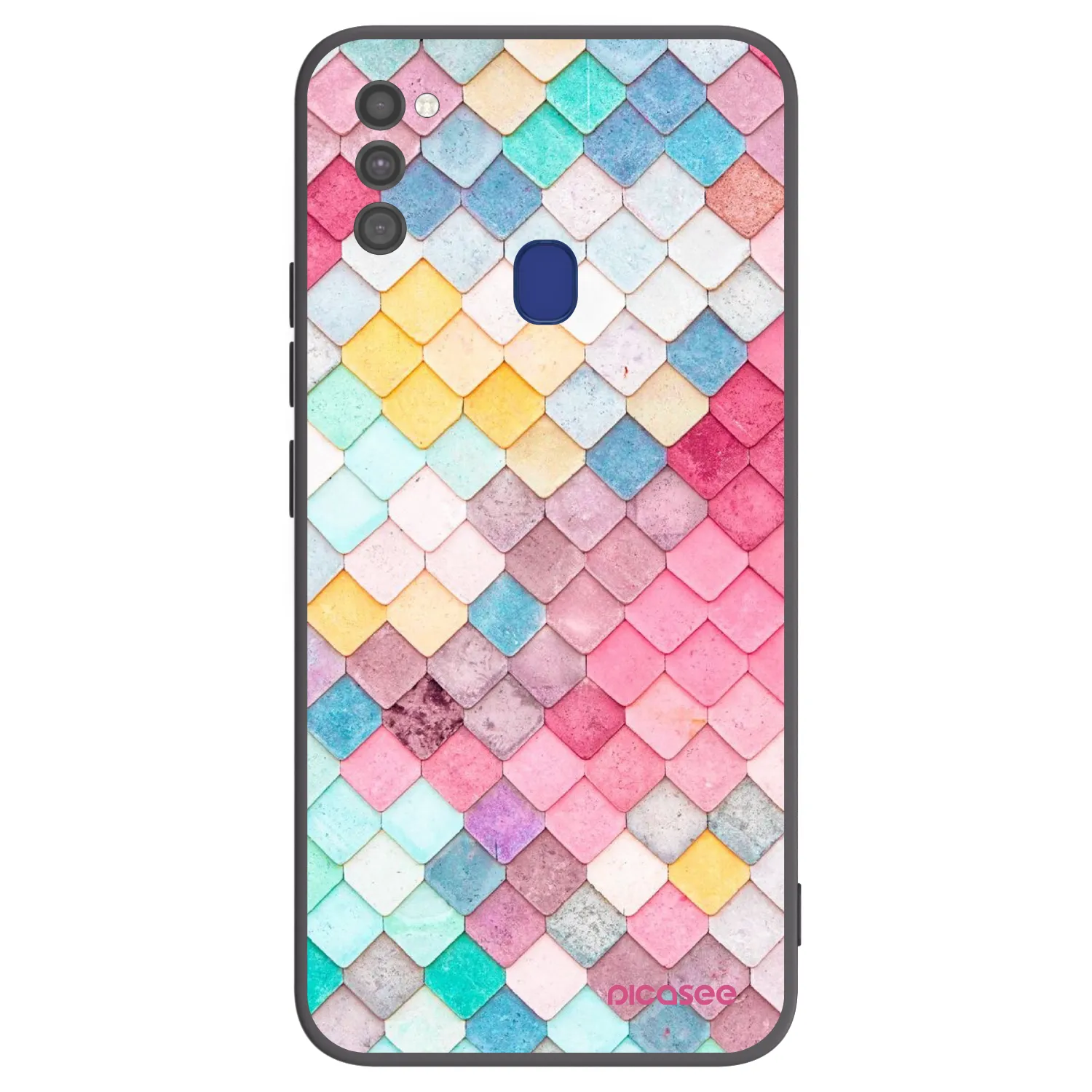 Picasee silikonowe czarne etui na Samsung Galaxy M21 M215F - Colorful roof